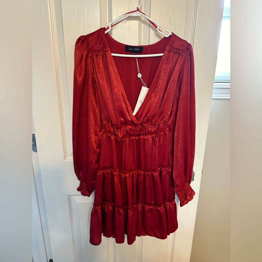 Deep red dress